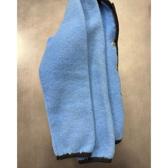 Vintage HAMMER-GEWALKT Orig. Dachstein Blue Cardigan Heavy Wool Sweater - Picture 8 of 16
